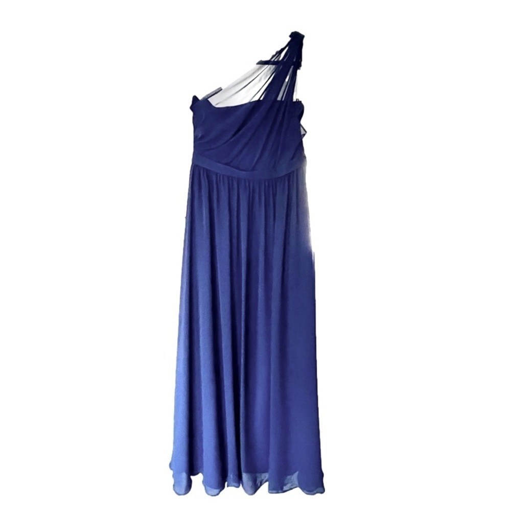 Alfred Angelo one shoulder navy blue full length formal dress